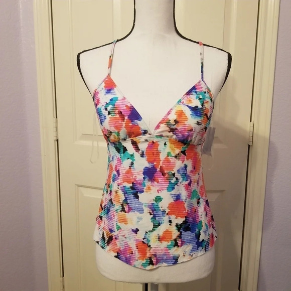 NWT Kenneth Cole Cabana Cutie Tankini Swim Top S - Picture 2 of 9
